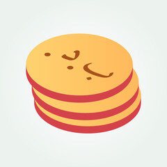 Estonia currency symbol coin isometric vector illustration design