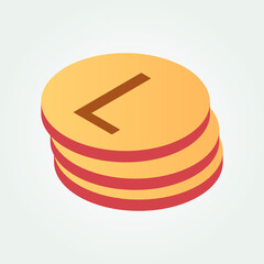 Honduras currency symbol coin isometric vector illustration design