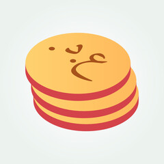 Iraq currency symbol coin isometric vector illustration design