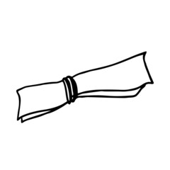 Doodle image of a paper roll. It can be used for decoration on the theme of school, university