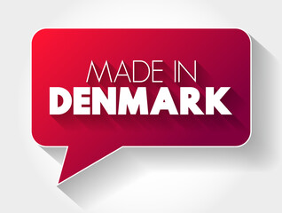 Made in Denmark text message bubble, concept background