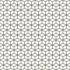 Seamless vector pattern.
Black and white geometric background, 3d cubes. Hexagonal minimal tyles texture.