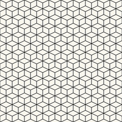 Seamless vector pattern.
Black and white geometric background, 3d cubes. Hexagonal minimal tyles texture.