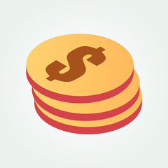 Somalia currency symbol coin isometric vector illustration design