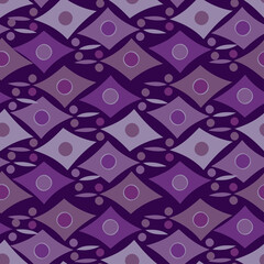 Seamless pattern with abstract geometric triangular shapes in violet purple tones