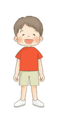 正面向きに立つ子供（男の子）