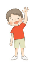 手を振る子供（男の子）