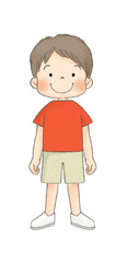 正面向きに立つ子供（男の子）