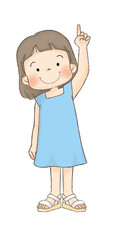 Obraz premium 上を指差す子供（女の子）