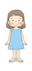 正面向きに立つ子供（女の子）