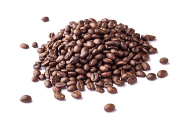 Naklejka premium Coffee beans isolated stock image.