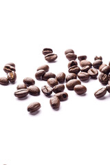 Coffee beans isolated stock image.