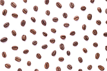 Coffee beans isolated stock image.