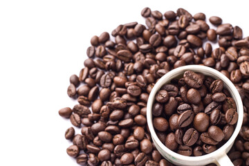 Coffee beans isolated stock image.