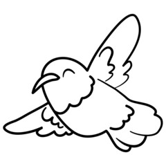 bird vector comic catoon , on white background, animal catoon vecto, hand write and drawing, Coloring exercises for children concept, child meditation concept