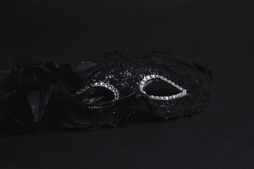 carnival mask on black background