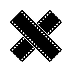 Curved film strip, element for cinema design. Movie and video symbol.