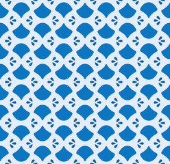 Japanese Shell Flower Vector Seamless Pattern