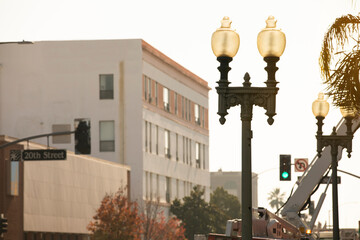 Fototapeta na wymiar Daytime view of historic downtown Bakersfield, California, USA.