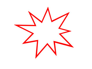 赤い線のギザギザに尖ったフキダシ
