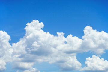 Fototapeta na wymiar blue sky with clouds in rainy season