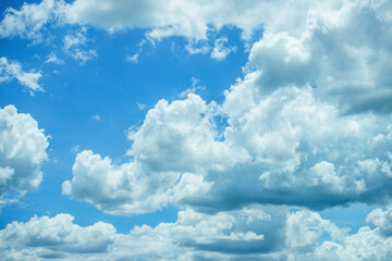 Naklejka na ściany i meble blue sky with clouds in rainy season