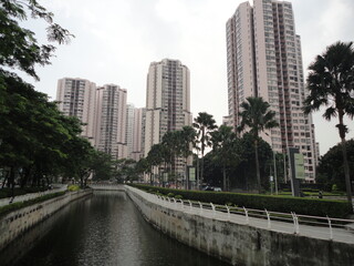 Obraz premium City river and skyscrapers in Epicentrum, Kuningan, Jakarta, Indonesia
