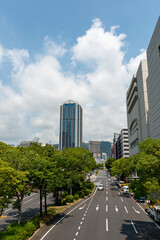 Fototapeta na wymiar City view of Sannomiya area of Kobe city, Hyogo, Japan