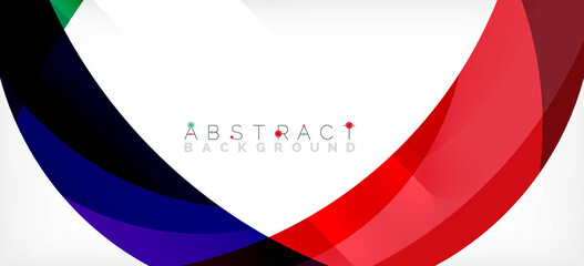 Geometric abstract background. Circle created with overlapping color shapes. Vector Illustration For Wallpaper, Banner, Background, Landing Page