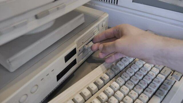 Inserting Retro 5.25 and 3.5 Inch floppy disk
