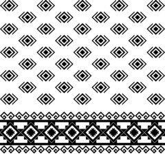 Geometric ethnic oriental ikat seamless pattern traditional design for background,wallpaper,clothing,wrapping,Batik,fabric,Vector illustration.embroidery style.