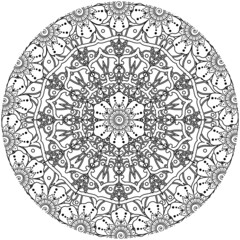 mehndi flower decorative ornament in ethnic oriental style, doodle ornament, outline hand draw.