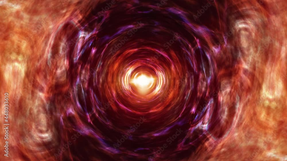 Poster abstract pink red grunge energy vortex tunnel rotation seamless loop. 4k 3d render science fiction c