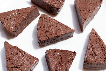 Chicken blood tofu on white background