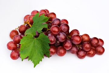 red grapes isolated on white