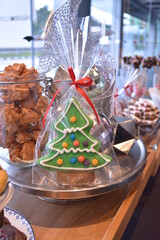 Merry Christmas happy season party buffet night with pastry log cake sweet desserts, bbq roast turkey, honey ham, bulgogi beef, pie, canapés, butler, drinks and fruits in 5 star hotel 