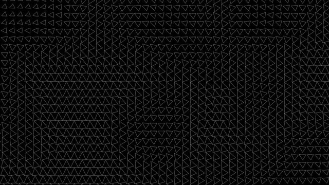 Looping abstract HUD animation.Technological geometrical 2D GFX seamless texture template and background.Waving surface, triangular.Black and white for luma alpha channel.Screensaver.