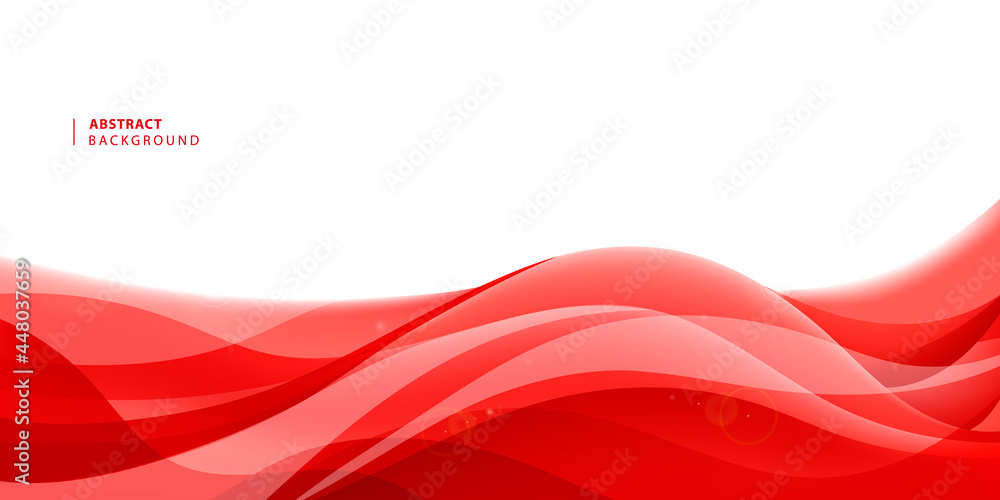 Aufkleber vector abstract red wavy background. curve flow motion illustration. silk horizontal
