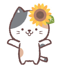 ミケネコと向日葵