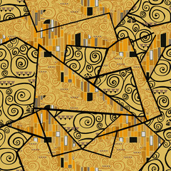 patchwork seamless pattern klimt - 448037836