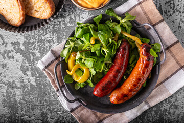 Grilled spicy sausages