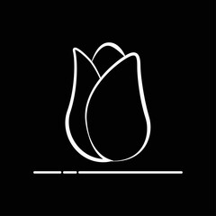 Black and white tulip flower logo vector graphics
