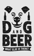 Dog and Beer, pet, animal, beer, drink, soulmate Dog Design