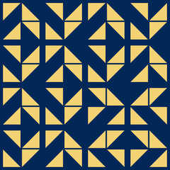 Abstract geometric pattern with lines. Vector seamless pattern. Blue-black and gold texture