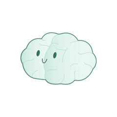 Happy Brain Black and White Color. Modern Flat Vector Illustration. Train Your Brain. Social Media Template.