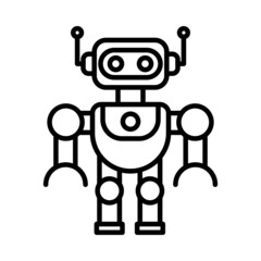 Robot Vector Line Icon Design