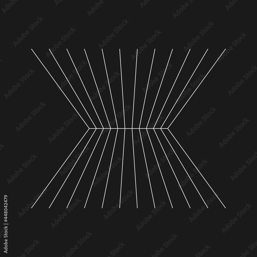 Poster retrofuturistic perspective converging at the horizon. cyber retro design element. grid in cyberpunk