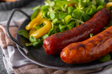 Grilled spicy sausages