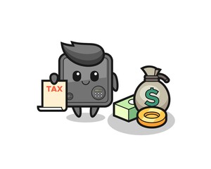 Character cartoon of safe box as a accountant