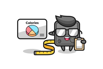 Illustration of safe box mascot as a dietitian